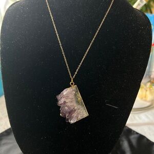 Fashion Jewelry Gold and Amethyst  Necklace